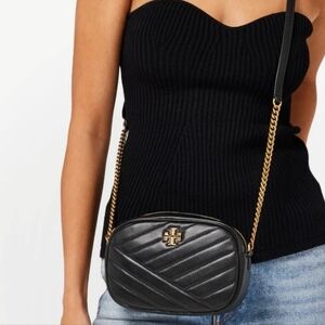 Tory Burch Black Quilted Crossbody Bag